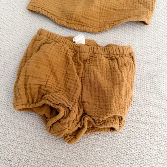 H&M Brown Muslin Cotton Tank Top + Bloomer Outfit Set - 3 Months - Picture 3 of 9